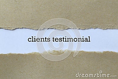 Clients testimonial on paper Stock Photo