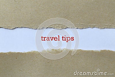 Travel tips on paper Stock Photo