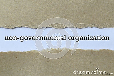 Non-governmental organization on white paper Stock Photo