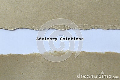 advisory solutions on white paper Stock Photo