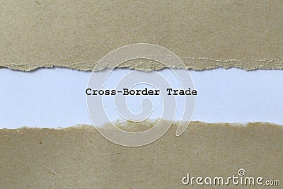 cross border trade on white paper Stock Photo