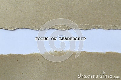 focus on leadership on white paper Stock Photo