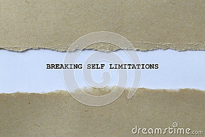 breaking self limitations on white paper Stock Photo