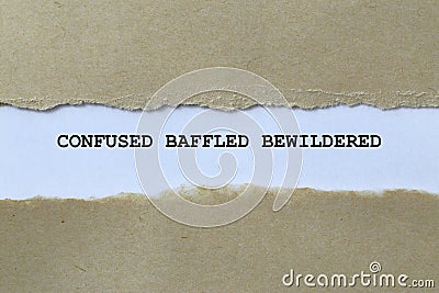 confused baffled bewildered on white paper Stock Photo