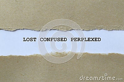 lost confused perplexed on white paper Stock Photo