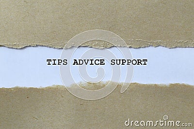 tips advice support on white paper Stock Photo