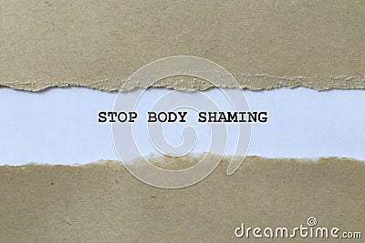 stop body shaming on white paper Stock Photo