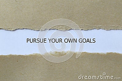 pursue your own goals on white paper Stock Photo