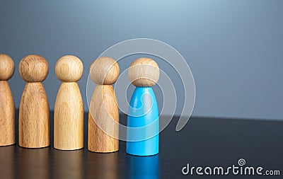 Lead the rest. People follow the leader. Cooperation and teamwork. Stock Photo