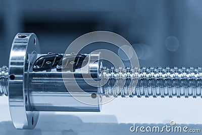 The lead shaft of CNC machine. Stock Photo