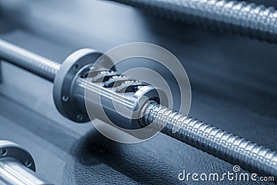 The lead shaft spare part of CNC machine Stock Photo