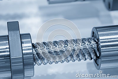 The lead shaft spare part of CNC machine Stock Photo