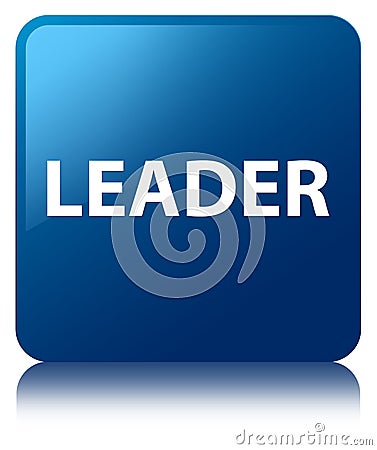 Leader blue square button Cartoon Illustration