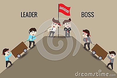 Leader or Boss, template Vector Illustration