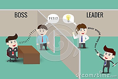 Leader or Boss, template Vector Illustration