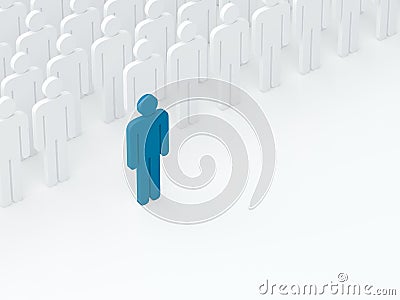 Leader came out from the crowd (leadership concept) (3D render) Stock Photo