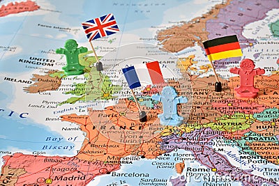 Leader countries Germany, France, UK, concept image Stock Photo