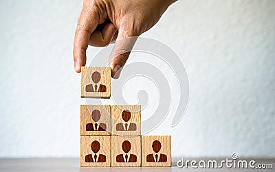 The leader creates the team. Hiring new subordinates, building a competent company hierarchy. HR recruitment of personnel. Human Stock Photo