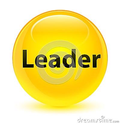 Leader glassy yellow round button Cartoon Illustration