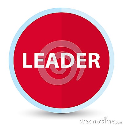 Leader flat prime red round button Vector Illustration