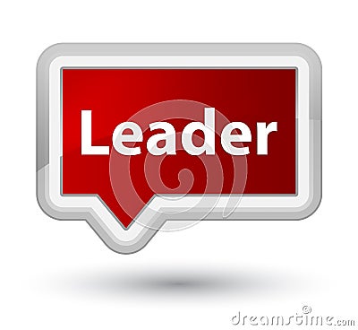 Leader prime red banner button Cartoon Illustration