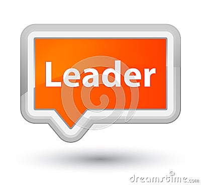 Leader prime orange banner button Cartoon Illustration