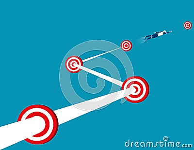 Leader robot target success and growth. Concept business artificial intelligence illustration. Vector technology. Vector Illustration