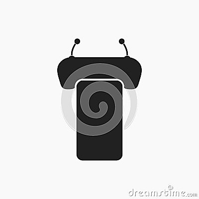 Leader speech table icon. Vector Illustration