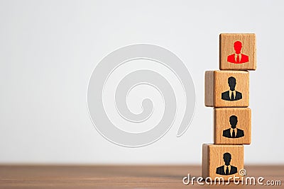 leader to success for business online, Human resource management and recruitment business concept Stock Photo