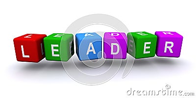 Leader word block on white Stock Photo