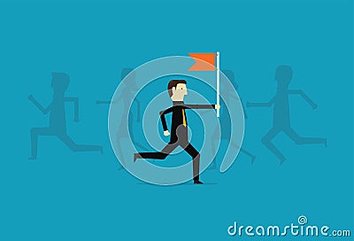 Leaders and ideas that differ from others Vector Illustration