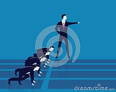 Leadership and Business Competition Concept Vector Illustration