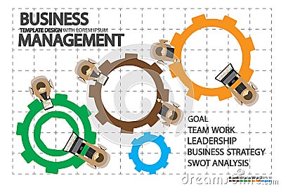 Leadership in business with human Management concepts Vector Illustration