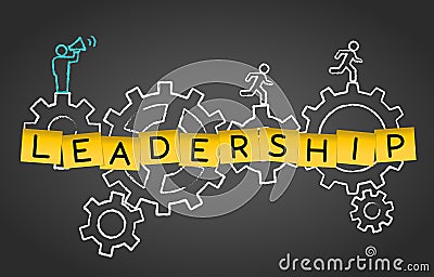 Leadership Business Management Teamwork Motivation Skills concept Background Vector Illustration