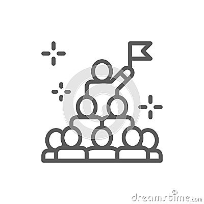 Leadership in command, president, leader line icon. Vector Illustration