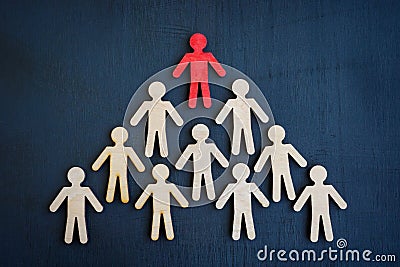Leadership concept. Company structure with a boss or leader on top. Stock Photo