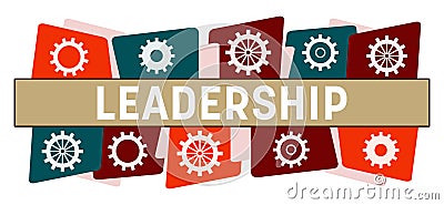 Leadership Colorful Top Bottom Rounded Squares Gears Stock Photo