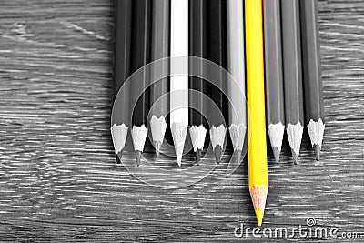 Leadership concept pencil Stock Photo