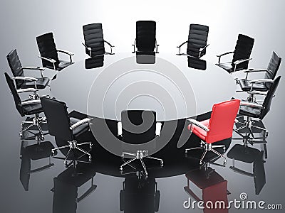 Leadership concept with red office chair Stock Photo
