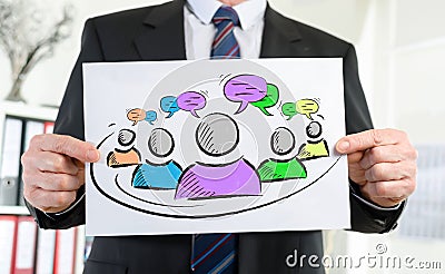 Leadership concept shown by a businessman Stock Photo