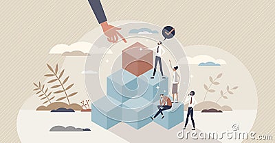 Leadership development and employee career improvement tiny person concept Vector Illustration