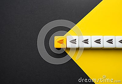 Leadership and direction setting. Open up new horizons. Stock Photo