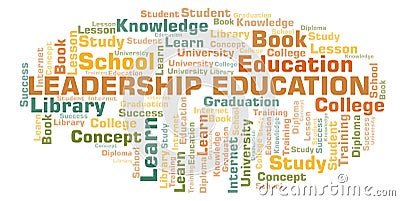 Leadership Education word cloud. Stock Photo