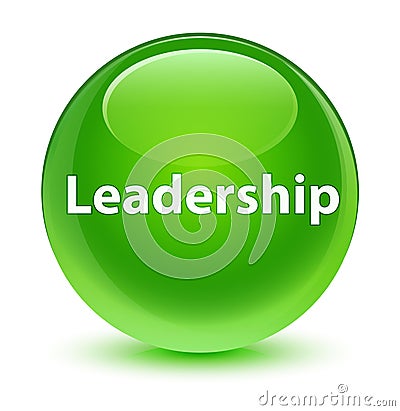 Leadership glassy green round button Cartoon Illustration