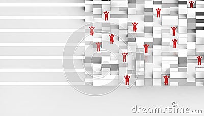 Leadership Ideas and businessman creative Concept Maze Exhibit minimal and Modern on Gray background Stock Photo