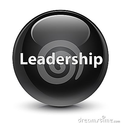 Leadership glassy black round button Cartoon Illustration