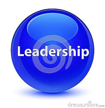 Leadership glassy blue round button Cartoon Illustration