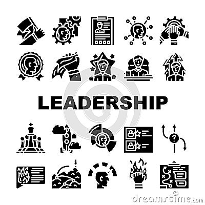 Leadership Leader Business Skill Icons Set Vector Vector Illustration