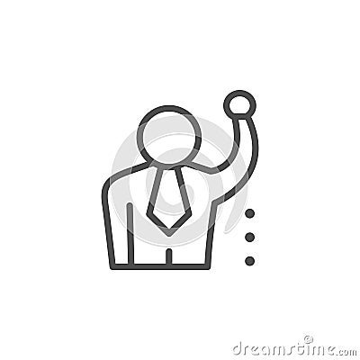 Leadership line outline icon and business people Vector Illustration