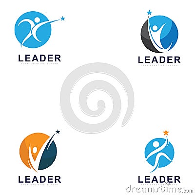 leadership logo success logo and education logo vector. Vector Illustration